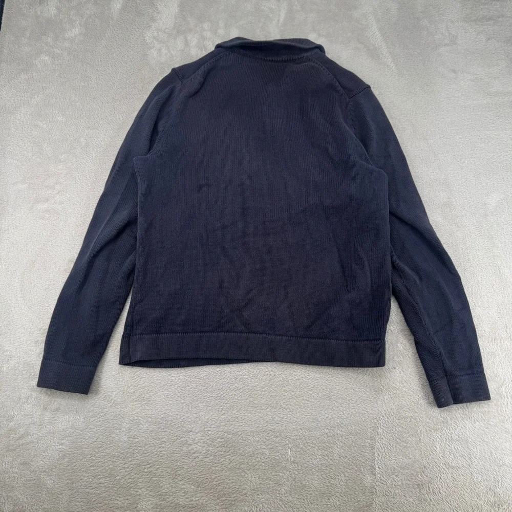 Vintage Banana Republic Sweater Polo Mens M Blue Cotton‎ Pullover Ribbed Jumper